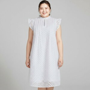�y�E�H���}�[�g�u�����h�z�^�C���A���h�g�D���[ ���f�B�[�X �R�b�g�� �A�C���b�g�~�j�����s�[�X �t���b�^�[�X���[�u �r�r�b�h�z���C�g XXL�i2XL�j�T�C�Y Time and Tru Women's Cotton Eyelet Mini Dress wi
