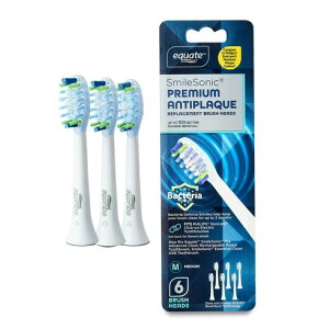 �G�N�G�[�g �v���~�A�� �A���`�v���[�N �d�����u���V�p �ւ��u���V 6�{ Equate Premium Antiplaque Replacement Brush Heads, 6 Count �y�����񂹏��i�z