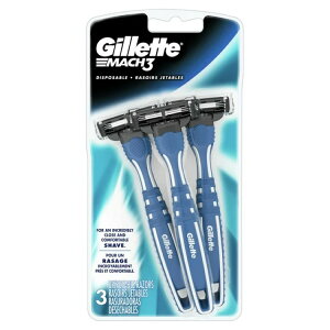 �W���b�g �}�b�n3 �����Y �g���̂ăJ�~�\�� 3�{ �u���[ Gillette Mach3 Men�fs Disposable Razors, 3 Count, Blue �y�����񂹏��i�z
