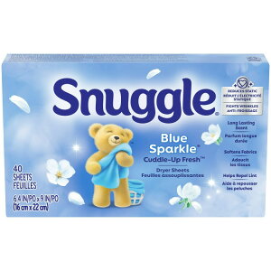 【アメリカウォルマート品】スナッグル ファブリックソフナー ドライヤーシート ブルースパークル 40枚入り Snuggle Fabric Softener Dryer Sheets, Blue Sparkle, 40 Count 【お取り寄せ商品】