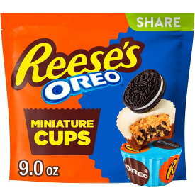 リーシーズ オレオ ミニチュア ミルクチョコレート＆ホワイトクリーム ピーナッツバターカップ 255g Reese's OREO Miniatures Milk Chocolate and White Creme Peanut Butter Cups 9 oz 【お取り寄せ商品】