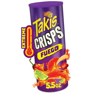 yAJEH}[giz^LX tGS NXv VFATCY zbg`ybp[C|egNXv 156g Takis Fuego Crisps 5.5 oz Sharing Size Can, Hot Chili Pepper & Lime Potato Crisps y