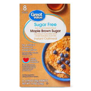 yAJEH}[gizO[go[ sgp [vuEVK[ CX^gI[g~[ 28g×8ܓ Great Value Sugar-Free Maple & Brown Sugar Instant Oatmeal, Box, 0.99 oz, 8 P