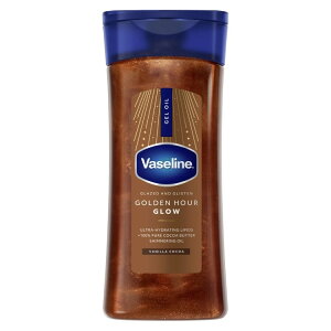 yAJEH}[giz@Z OCYhOXe {fBWFIC S[fA[OE ojRRAo^[̍ 200mL Vaseline Glazed & Glisten Shimmering Body Gel Oil Golden Ho