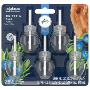 �O���[�h �v���O�C�� ����t���I�C�� �����p �G�A�t���b�V���i�[ �W���j�p�[ �e�B�[�N 20ml 5�� Glade PlugIns Scented Oil Refills, Air freshener, Juniper & Teak, 0.67 oz, 5 Count �y�����񂹏��i�z