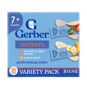 yAJEH}[gizK[o[ WFg eB[VO EGn[X oGeBpbN xr[eB[U[ 72 Gerber Gentle Teething Wafers, Variety Pack Baby Teethers, 72 Count Box y