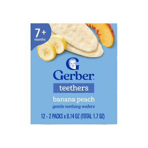 yAJEH}[gizK[o[ Xe[W3 xr[t[h oiis[` ł߃EGn[X 2×12 {bNX Gerber Stage 3 Baby Food, Banana Peach Teething Wafers 1.7 oz Box (12 Pack) y񂹏i
