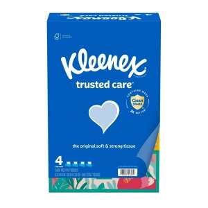 �N���l�b�N�X �g���X�e�b�h�P�A �t�F�C�V�����e�B�b�V�� 4�� 1��160������ Kleenex Trusted Care Facial Tissues, 4 Flat Boxes, 160 Tissues per Box, 2-Ply �y�����񂹏��i�z