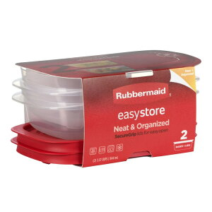 yAJEH}[gizo[Ch C[W[XgA `Rei 840mL×2Zbg WtHiۑe Rubbermaid 3.57-Cup EasyStore Rectangle Containers, 2 Pack, Food Storage Containers y