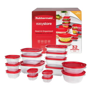 yAJEH}[gizo[Ch C[W[XgA p^EXNGAEی^Rei 32_Zbg WtHiۑe Rubbermaid Rectangle, Square, and Round Containers, 32-Piece Set,Food Storage Containers 