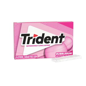 yAJEH}[gizgCfg ouK VK[t[K 14 Trident Sugar Free Gum, Bubblegum, Regular Size, 14 Pieces y񂹏iz