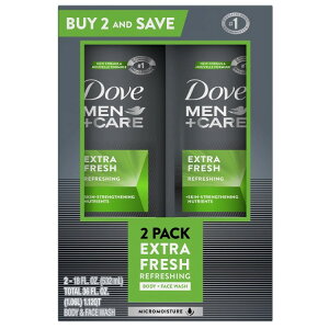 yAJEH}[giz_ +PA GNXgtbV tbVO tFCX{fBEHbV cCpbN Dove Men+Care Extra Fresh Refreshing Face & Body Wash Twin Pack, 18 oz y