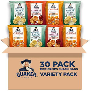 yAJEH}[gizNG[J[ CXNXv ZC{[~bNX oGeBpbN 30 Quaker Rice Crisps, Savory Mix, 0.67 oz Bags, Gluten Free, 30 Count y񂹏iz