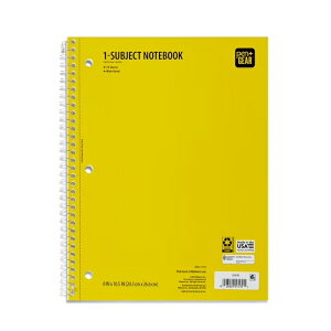 yAJEH}[gizyAhMA Chr 1Ȗڃm[g 20.3cm × 26.7cm CG[ 70 Pen+Gear Wide Rule 1 Subject Notebook, 8h x 10.5h, Yellow, 70 Sheets y񂹏iz