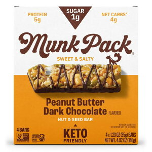 �����N�p�b�N 1g �V���K�[�i�b�c���V�[�h�o�[�A�s�[�i�b�c�o�^�[�_�[�N�`���R���[�g 4�{���� MUNK PACK 1g Sugar Nut & Seed Bars, Peanut Butter Dark Chocolate 4 Count �y�����񂹏��i�z