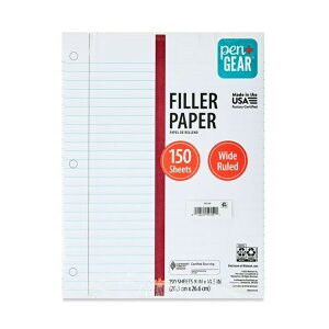 yAJEH}[gizyAhMA [Y[tp Chr 26.7×20.3cm 150 Pen+Gear Wide Ruled Filler Paper, 150 Sheets y񂹏iz