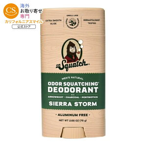 �h�N�^�[�X�N���b�` �V�G�� �X�g�[�� �i�`������ �f�I�h�����g �����Y�p 75g Dr. Squatch Sierra Storm Aluminum Free Natural Deodorant Stick for Men, 2.65 oz �y�����񂹏��i�z