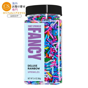 �t�@���V�[�X�v�����N���Y �f���b�N�X���C���{�[ �N�����`�[�W�~�[�Y �f�U�[�g�X�v�����N�� 96g Fancy Sprinkles Deluxe Rainbow Crunchy Jimmies, Dessert Sprinkles, 3.4 oz �y�����񂹏��i�z