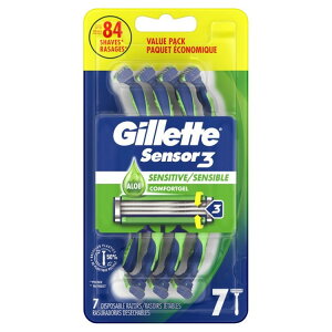 �W���b�g �Z���T�[3 �Z���V�e�B�u �����Y �g���̂ăJ�~�\�� 7�{ Gillette Sensor3 Sensitive Men's Disposable Razor, 7 Razors �y�����񂹏��i�z