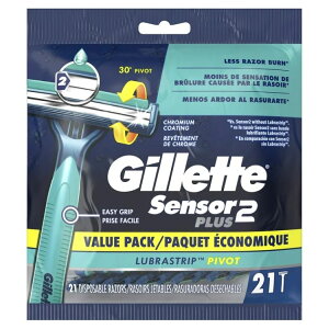 �W���b�g �Z���T�[2 �v���X �s�{�b�g �����Y �g���̂ăJ�~�\�� 21�{ �u���[ Gillette Sensor2 Plus Pivot Men's Disposable Manual Razor, 21 Razors, Blue �y�����񂹏��i�z