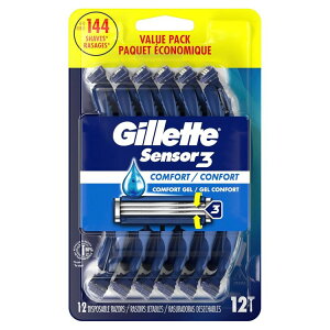 �W���b�g �Z���T�[3 �R���t�H�[�g �����Y �g���̂ăJ�~�\�� 12�{ Gillette Sensor3 Comfort Men's Disposable Manual Razors, 12 Razors �y�����񂹏��i�z