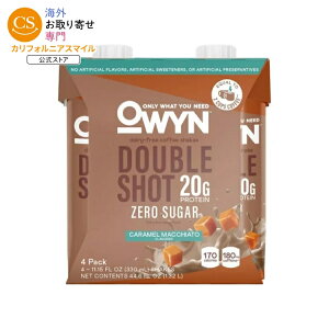 �I�E�B�� �_�u���V���b�g �v���e�C���R�[�q�[ �L���������}�L�A�[�g 330mL 4�{�� OWYN Double Shot 20g Protein Coffee Shakes, Caramel Macchiato, 11.15 fl oz, 4 Count �y�����񂹏��i�z