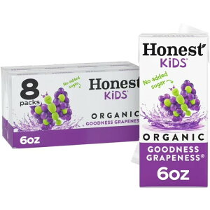�I�l�X�g�L�b�Y �O�b�h�l�X �O���[�v�l�X �I�[�K�j�b�N�W���[�X ��177mL 8�{�Z�b�g Honest Kids Goodness Grapeness Organic Juice Drink Cartons, 6 fl oz, 8 Pack �y�����񂹏��i�z