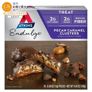 �A�g�L���X �C���f�����W �g���[�c �s�[�J���L�������� �N���X�^�[ 10�� Atkins Endulge Treats, Pecan Caramel Clusters, Keto Friendly, 10 Count �y�����񂹏��i�z