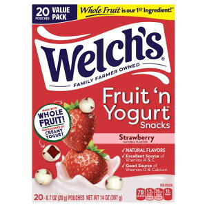�E�F���` �t���[�c�����[�O���g �X�g���x���[�\�t�g�t���[�c�X�i�b�N 20�ܓ��� Welch's Fruit 'N Yogurt Strawberry Soft Fruit Snacks, .7 oz, 20 Count �y�����񂹏��i�z