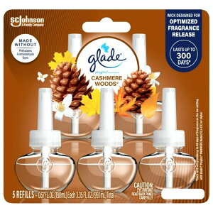 �O���[�h �v���O�C�� ����t���I�C�� �����p �G�A�t���b�V���i�[ �J�V�~�A �E�b�Y 100ml 5�� Glade PlugIns Refill 5 Count, Cashmere Woods, 3.35 FL. oz, Scented Oil Air Freshener �y�����񂹏��i�z