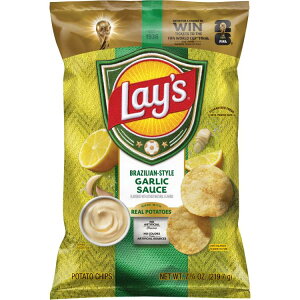 [�����]���C�Y �u���W���A���X�^�C�� �K�[���b�N�\�[�X �|�e�g�`�b�v�X 219.7g Lays Brazilian-Style Garlic Sauce Snack Chips 7.75oz Bag �y�����񂹏��i�z