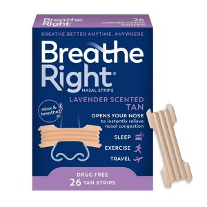 �u���[�Y���C�g �@�o�g���e�[�v �G�N�X�g���X�g�����O�X ���x���_�[�̍��� �^�� 26�� Breathe Right Extra Strength Nasal Strips, Calming Lavendar Scent, Tan, 26 Count �y�����񂹏��i�z