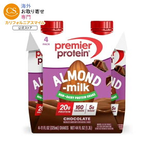 �v���~�A�v���e�C�� �A�[�����h�~���N�V�F�C�N �`���R���[�g ����ς���20g 325mL 4�{ Premier Protein Almond Milk Shake, Chocolate, 20g Protein, 11 Fl Oz, 4 Ct �y�����񂹏��i�z