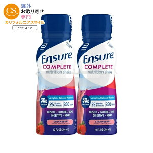 �G���V���A �R���v���[�g �j���[�g���V���� �V�F�C�N �X�g���x���[ 296ml 4�{ Ensure COMPLETE Nutrition Shake, 30g Protein, Strawberry, 10 fl oz 4 Pack �y�����񂹏��i�z