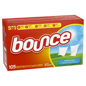 yAJEH}[gizoEX t@ubN\ti[ hC[V[g AEghAtbV̍ 105 Bounce Fabric Softener Dryer Sheets, Outdoor Fresh Scent, 105 Count y񂹏iz