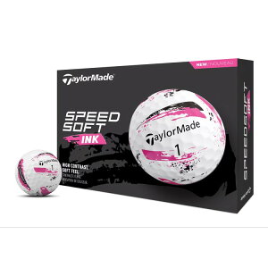 �e�[���[���C�h �X�s�[�h�\�t�g�C���N �S���t�{�[�� �s���N 12���� TaylorMade Speed Soft Ink Golf Balls Pink �y�����񂹏��i�z