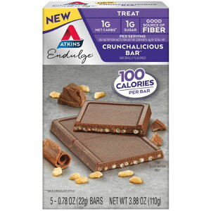 �A�g�L���X �C���f�����W �g���[�c �N�����`�����V���X �o�[ 5�{ Atkins Endulge Treats, Crunchalicious Bar, Keto Friendly, 5 Count �y�����񂹏��i�z