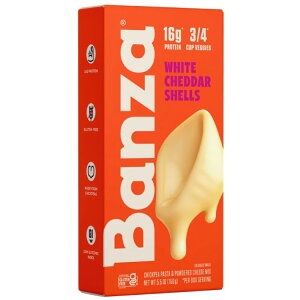 �o���U �V�F�����z���C�g�`�F�_�[ �}�b�N���`�[�Y 156g Banza Shells & White Cheddar Mac Protein Mac and Cheese, 5.5oz �y�����񂹏��i�z