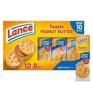 yAJEH}[gizX ThCb`NbJ[Ag[Xgs[ibco^[ 10pbN Lance Sandwich Crackers, Toasty Peanut Butter, 10 Individually Wrapped Packs y񂹏iz