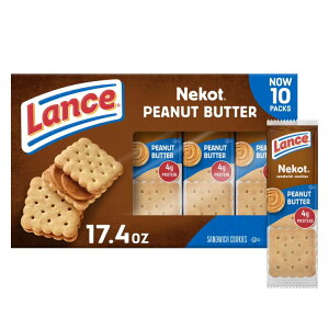 yAJEH}[gizX ThCb`NbL[ lRbg s[ibco^[ 10pbN Lance Sandwich Cookies, Nekot Peanut Butter, 10 Packs y񂹏iz