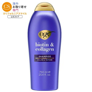 OGX �V�b�N���t���{�r�I�`�����R���[�Q�� �{�����[�}�C�W���O �V�����v�[ 750ml OGX Thick & Full + Biotin & Collagen Volumizing Shampoo, 25.4 fl. oz �y�����񂹏��i�z