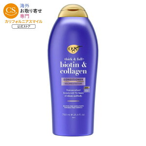 OGX �V�b�N���t���{�o�C�I�`�����R���[�Q�� �{�����[�}�C�W���O �f�C���[�R���f�B�V���i�[ 750ml OGX Thick & Full + Biotin & Collagen Volumizing Daily Conditioner, 25.4 fl oz �y�����񂹏��i�z