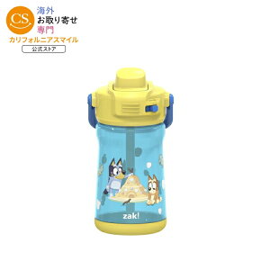 �U�b�N�f�U�C���Y �u���[�C�[ �r�[�R�� �E�H�[�^�[�{�g�� �c���p������t�� ��355mL �R��h�~ �u���[ Zak Designs 12oz Bluey Beacon Water Bottle with Carry Handle for Toddlers, Leak-Proof, Blue �y�����񂹏��i�z