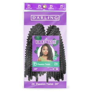 �_�[���� �p�b�V�����c�C�X�g �N���V�F�w�A 2�p�b�N 24�C���` ��61cm #1B Darling Passion Twist Crochet Hair 2X Pack, 24 inch, #1B, Adult, Women �y�����񂹏��i�z