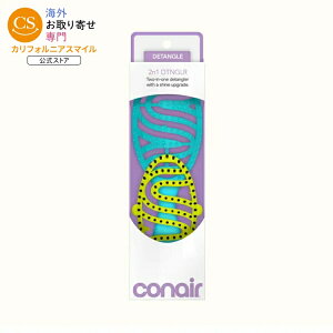 �R���G�A�[ 2in1 �f�^���O�����V���C�� �u���V �|�b�v�I�� �{�A�u���b�X�� �A�^�b�`�����g�t�� Conair 2n1 DTNGLR Detangle and Shine Brush with Pop-On Boar-Bristle Attachment �y�����񂹏��i�z