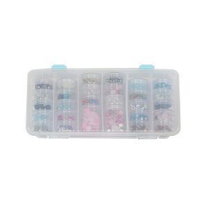 �G�u���V���O���A���[ 28�W���[�t�� �N���A�v���X�`�b�N �r�[�Y���[�P�[�X Everything Mary Clear Plastic Bead Storage Case with 28 Jars ? Jewelry Making & �y�����񂹏��i�z