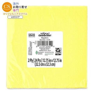 �y�E�H���}�[�g�u�����h�z�E�F�C�g�D�Z���u���[�g �y�[�p�[�i�v�L�� ��16.5cm �l�I���C�G���[ 24�� 6.5inch x 6.5inch Disposable Neon Yellow Paper Lunch Napkins, 24 Count, by Way To Celebrate �y�����񂹏��i�z