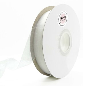 �O�E�F���X�^�W�I �z���C�g �V�A�[�I�[�K���W�[���{�� ��2.2cm��×��91.4m White Sheer Organza Ribbon for Crafts and Gift Wrap, 7/8inch x 100 Yards by Gwen Studios �y�����񂹏��i�z