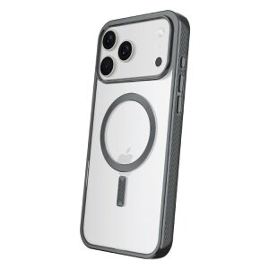 �y�|�C���gUP��1��-11��2���z�I�� MagSafe�Ή��P�[�X ���^���b�N�O���[ �N���A iPhone17ProMax�Ή� onn MagSafe Compatible Phone Case for iPhone 17 Pro Max - Metallic Gray/Clear �y�����񂹏��i�z