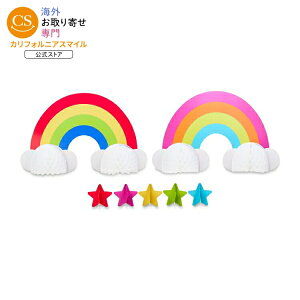 �y�E�H���}�[�gPB�z�E�F�C�g�D�Z���u���[�g �e�[�u���f�R���[�V���� 7�_�Z�b�g Stars and Rainbow Paper Honeycomb Table Centerpiece Decorations, 7 Pieces, by Way To Cel �y�����񂹏��i�z